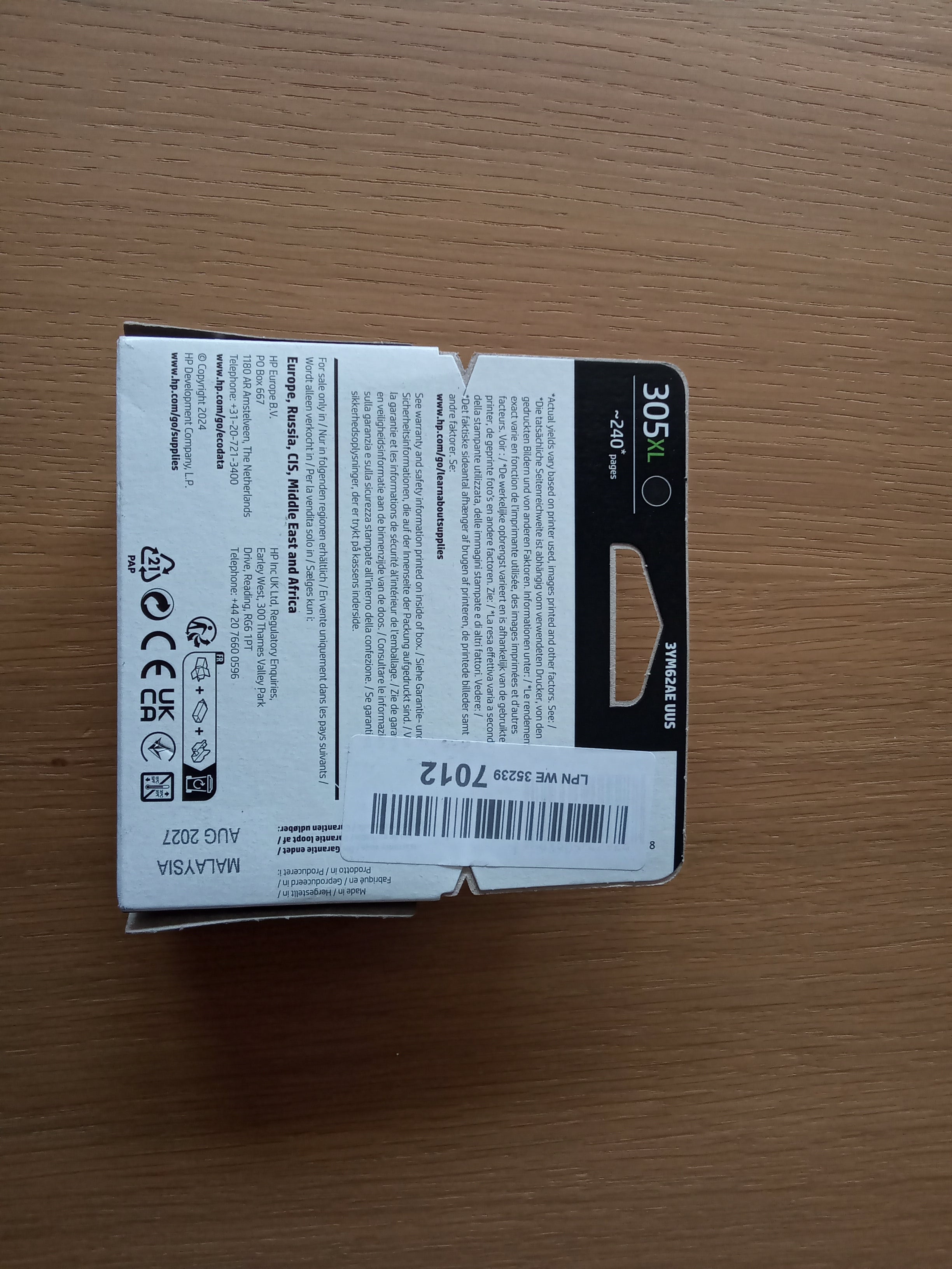 HP 305 XL black GRADO A sellado