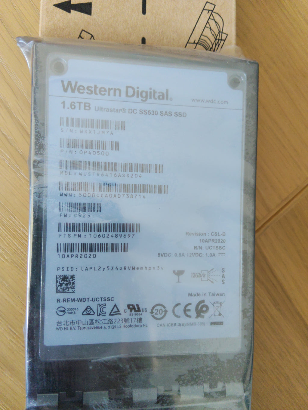 Western Digital Ultrastar DC SS530 SAS SSD 1.6TB GRADO A sellado