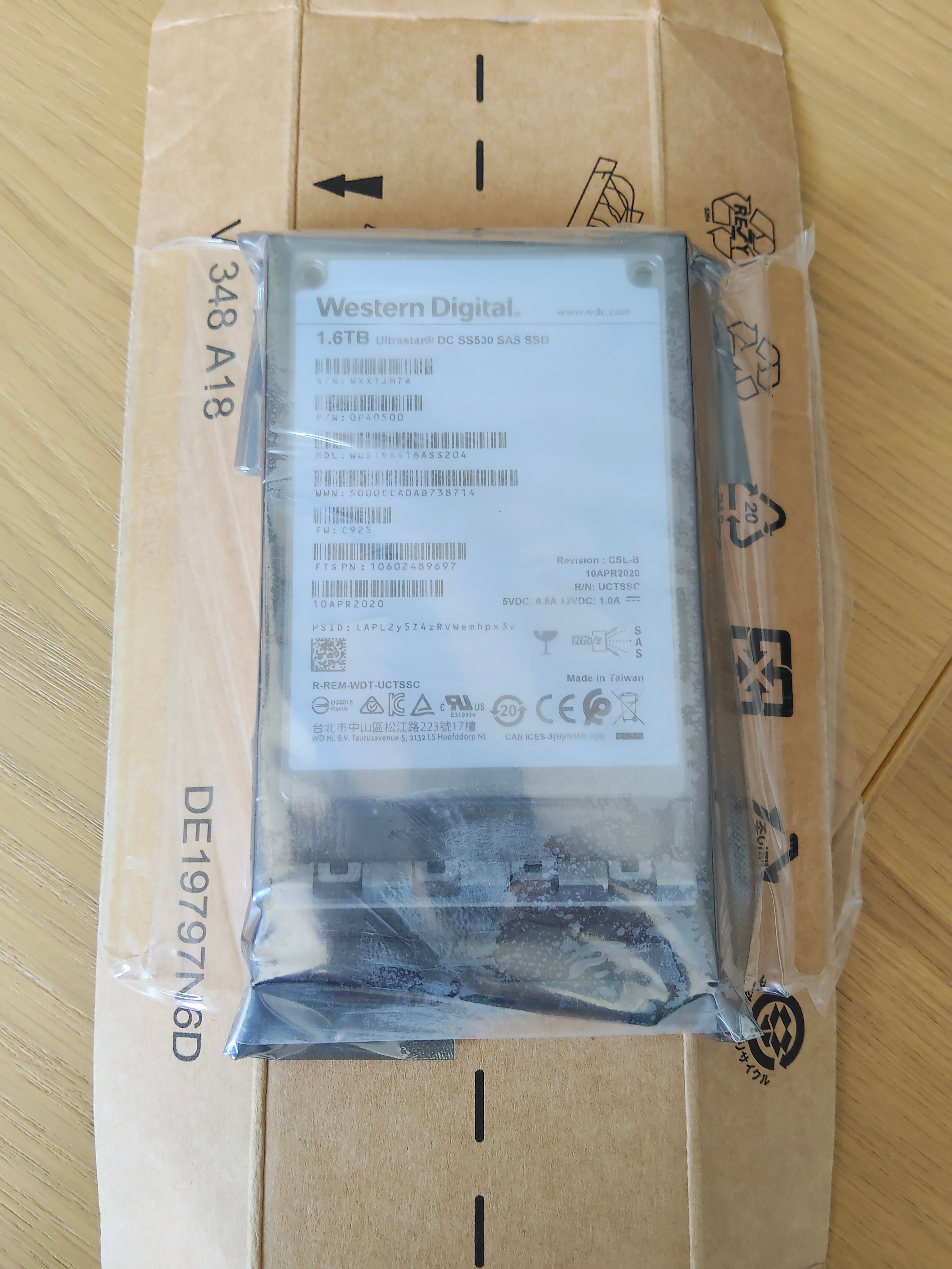 Western Digital Ultrastar DC SS530 SAS SSD 1.6TB GRADO A sellado